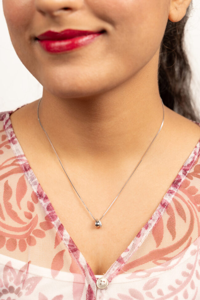92.5 Silver Cute bead  Chain Pendant - Image 2