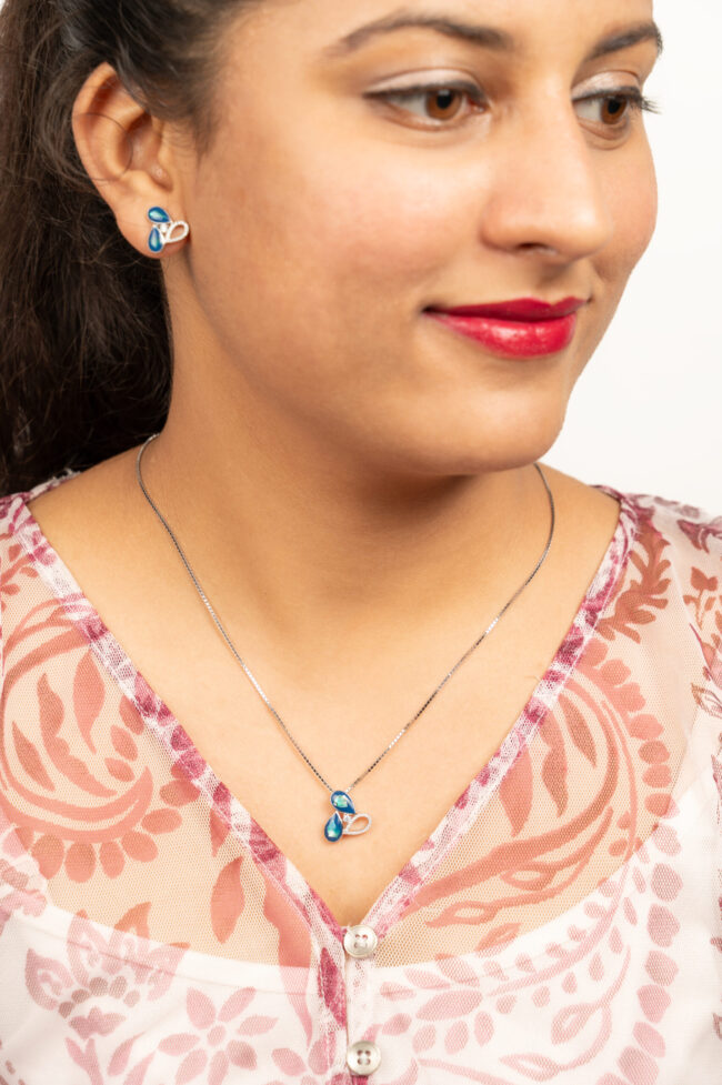 Pure Silver Enamel Designer  Collection Set - Image 2