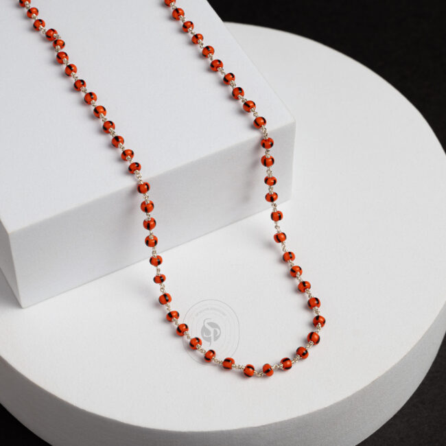 Drishti Mani Coral pure silver Chain