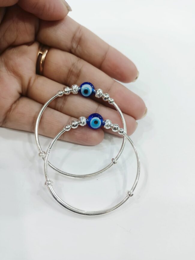 Pure Silver Evil Eye  Baby Kada - Image 2