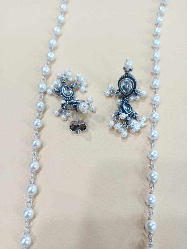 Silver Tanmani Necklace Set - Image 3