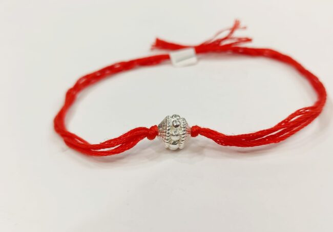 Silver Big Nakashi Bead Rakhi - Image 2