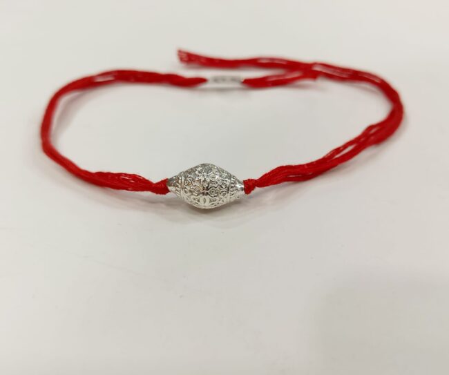 Silver Designer Bormala Rakhi - Image 2
