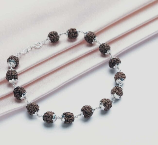 Pure Silver Rudraksha Bracelet - Image 3