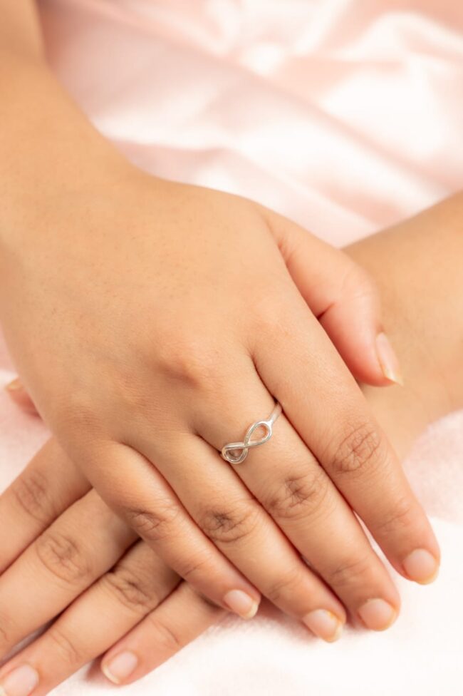 Pure Silver Infinity Adjustable Ring - Image 2