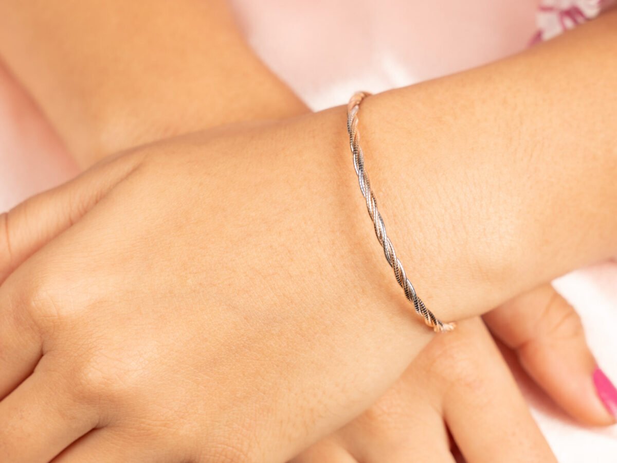 92.5 silver dual tone italian bracelet - Sp Silver Jewellery
