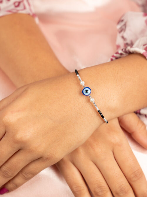 Pure Silver Evil Eye Bracelet