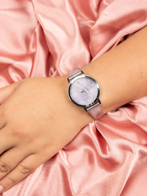 Lavender Colour Pure Silver Watch