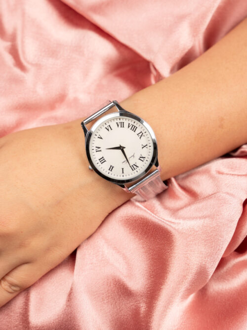 Pure Silver Mens Big Dial Watch