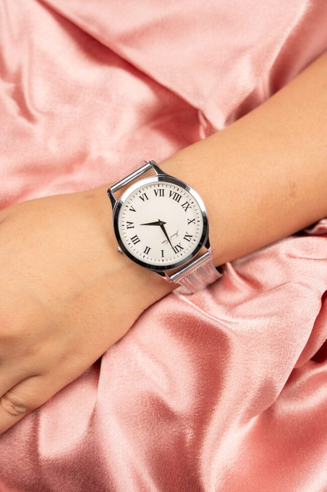 Pure Silver Mens Big Dial Watch