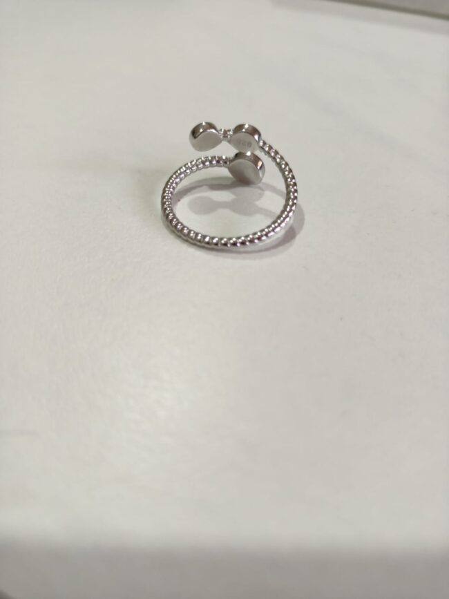 Pure Silver Evil Eye Adjustable Ring - Image 3