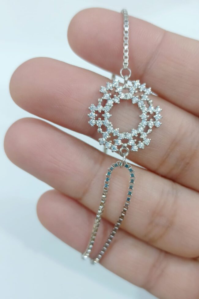 Pure Silver Snow Flake Bracelet - Image 2