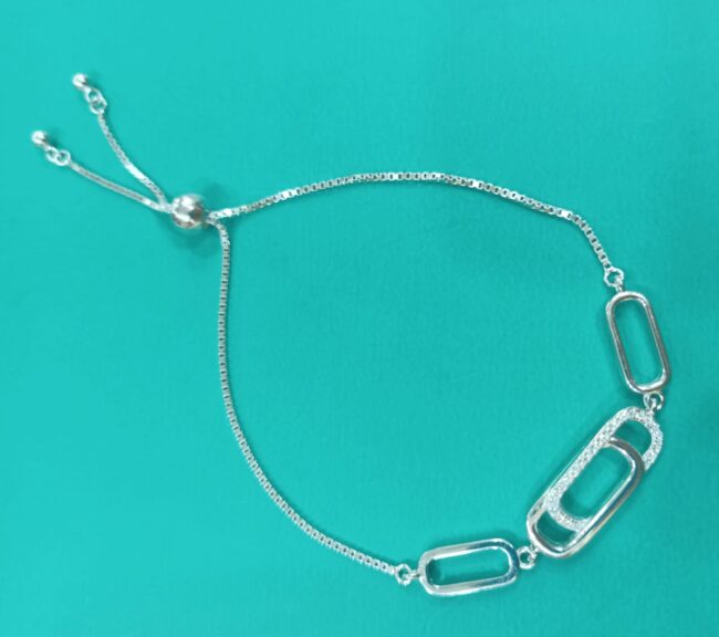 Pure Silver Clip Link Bracelet - Image 2