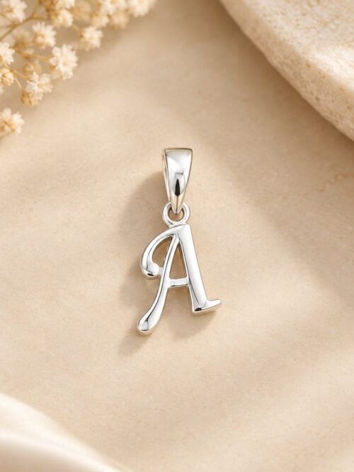 Pure Silver A Letter Pendant
