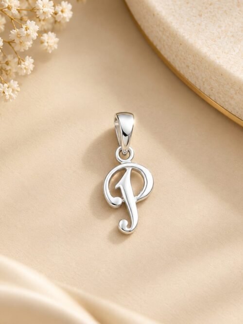 Pure Silver P Letter Pendant