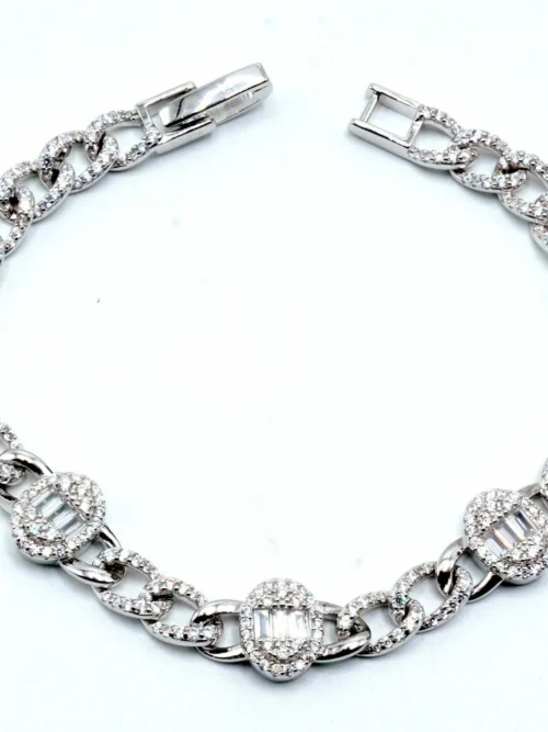 Pure Silver Solitaire Rockstyle Silver Bracelet