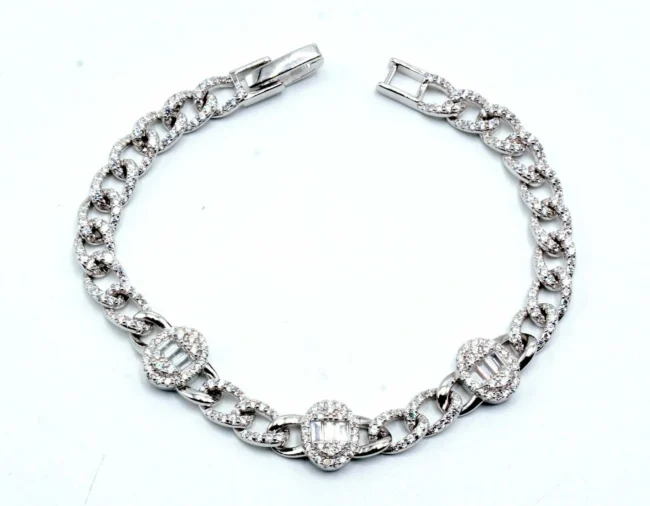 Pure Silver Solitaire Rockstyle Silver Bracelet