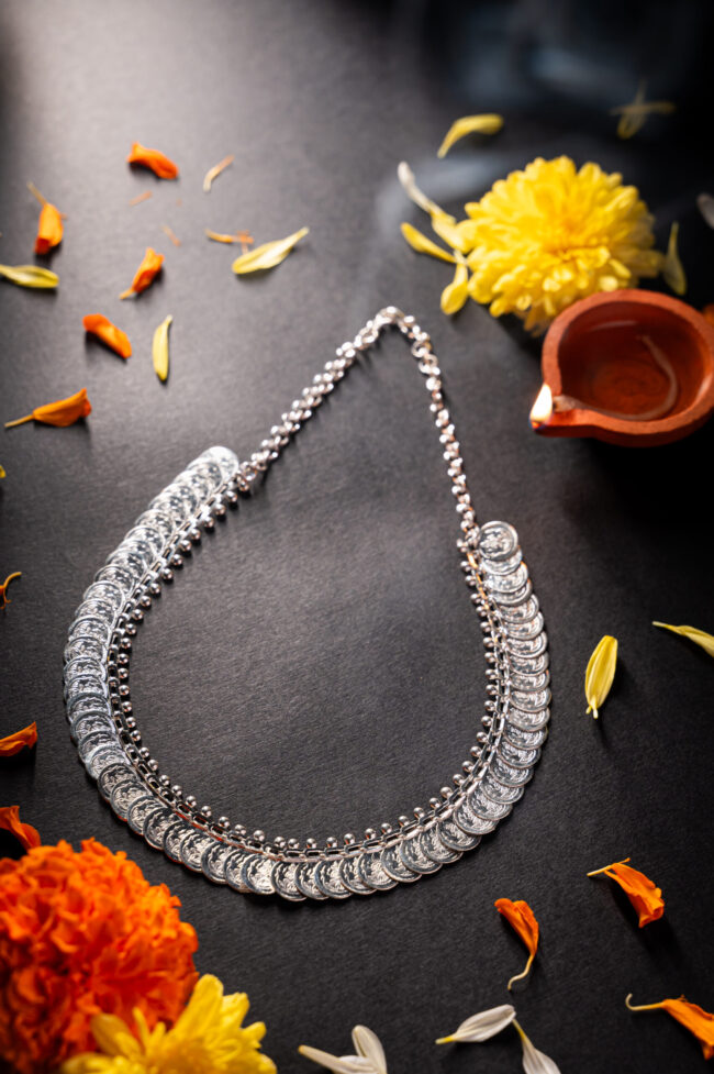 Pure Silver Laxmi Coin Necklace - Image 2