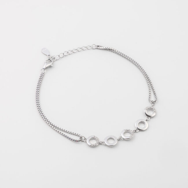 Pure Silver 5 Centric Dual Chain Bracelet - Image 3