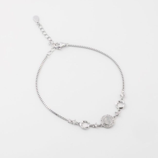 Pure Silver Moon Stone Bracelet - Image 3