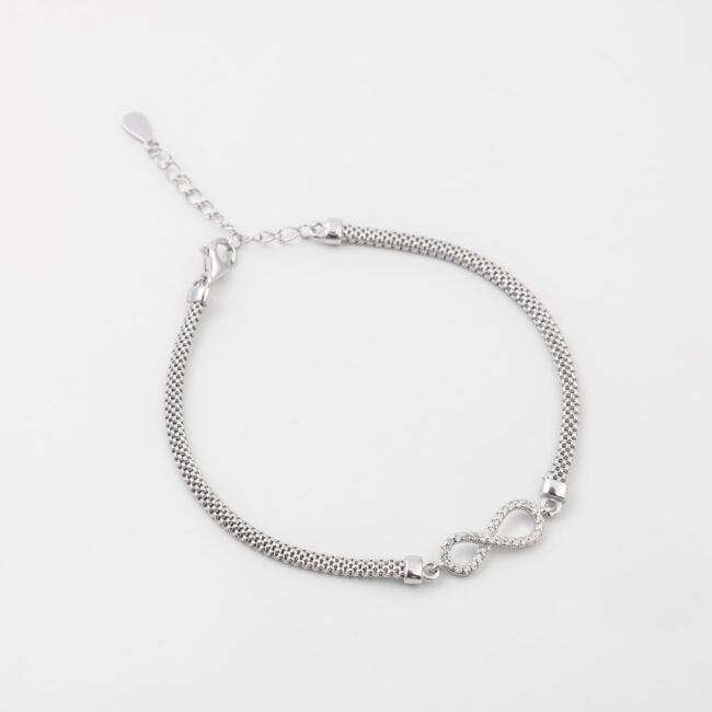 Pure Silver Rock Style Infinity Bracelet - Image 3