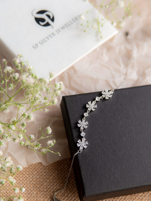 Pure Silver AD Flower Bracelet