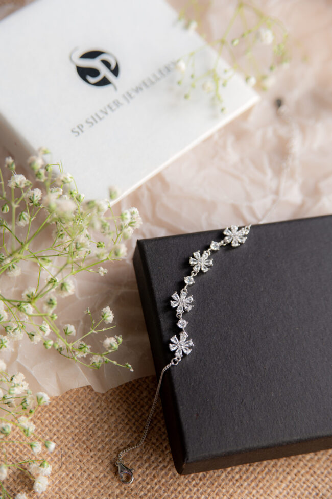 Pure Silver AD Flower Bracelet