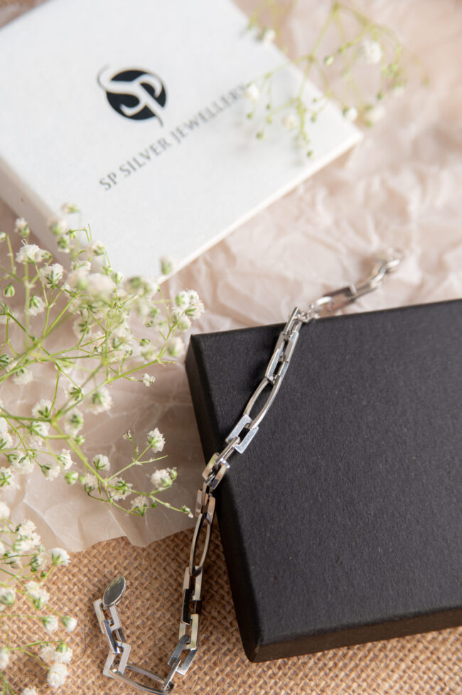 Pure Silver Platinum Design Bracelet