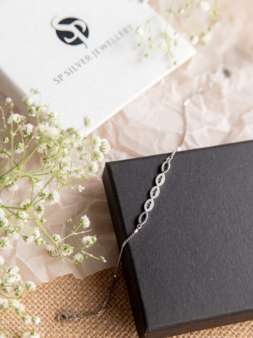 Pure Silver Eye Design Bracelet
