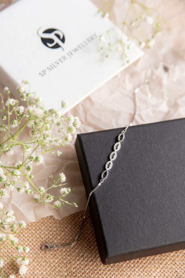 Pure Silver Eye Design Bracelet