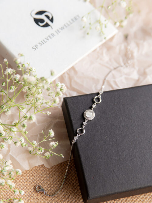 Pure Silver Moon Stone Bracelet