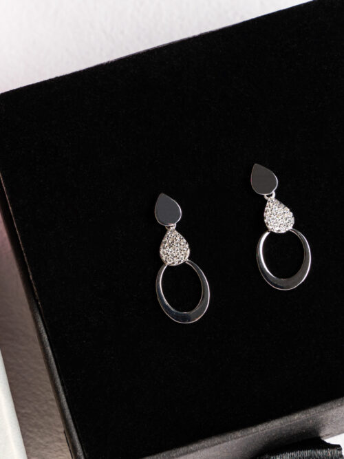 Pure Silver Badam Shaped Long Earrring
