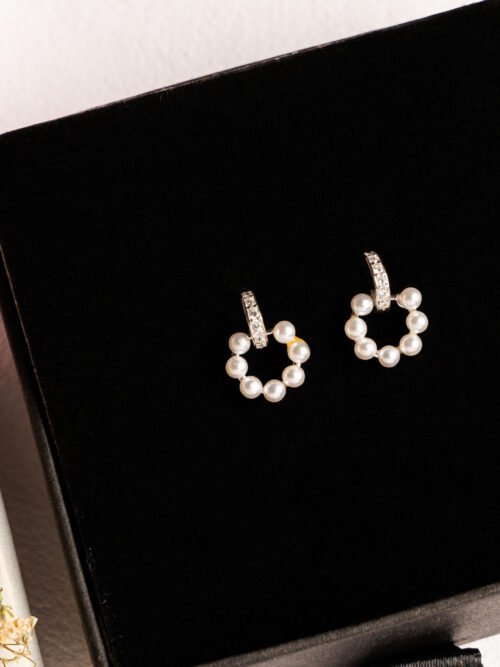 Pure Silver Pearl Dangler Earring