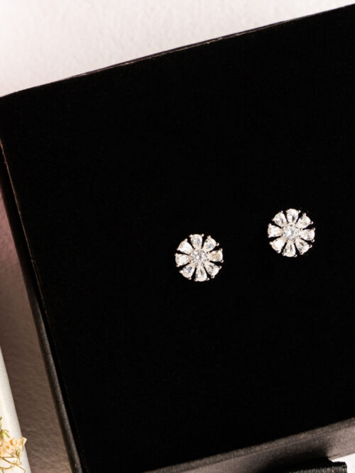 Pure Silver AD Stone Dimond Earring