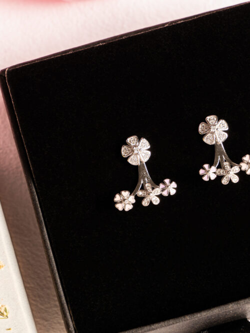 Pure Silver 2 in 1 Flower Earring