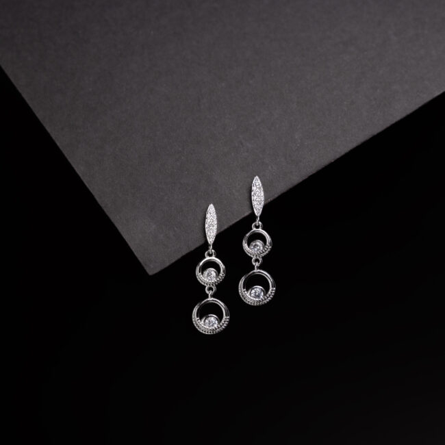 Pure Silver Teardrop Shaped Earring