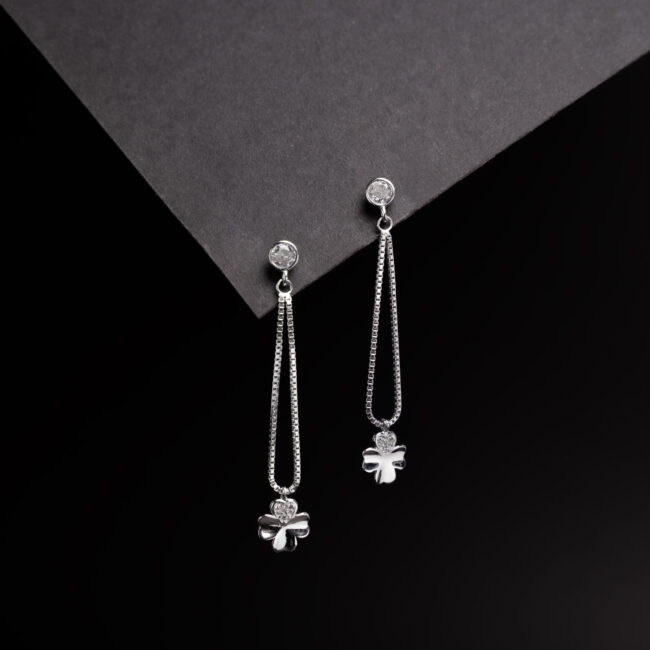 Sterling Silver Flower Design Earring