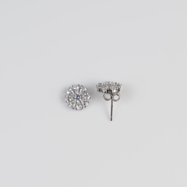 Pure Silver AD Stone Dimond Earring - Image 3