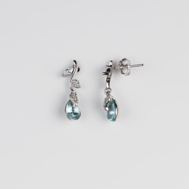 Pure Silver Light Blue Semi Percious Sapphire Stone - Image 3