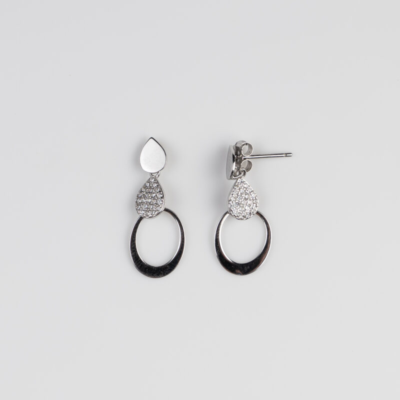 Pure Silver Badam Shaped Long Earrring - Image 3