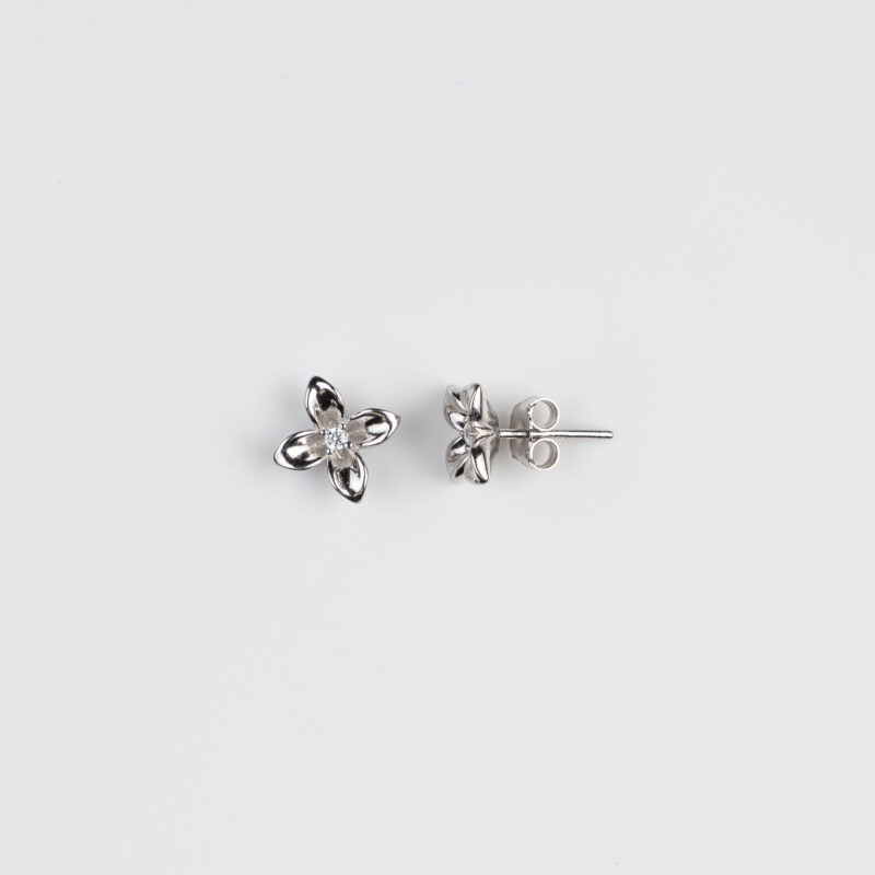 Pure Silver Swarovski Crystal Stud Earring - Image 3