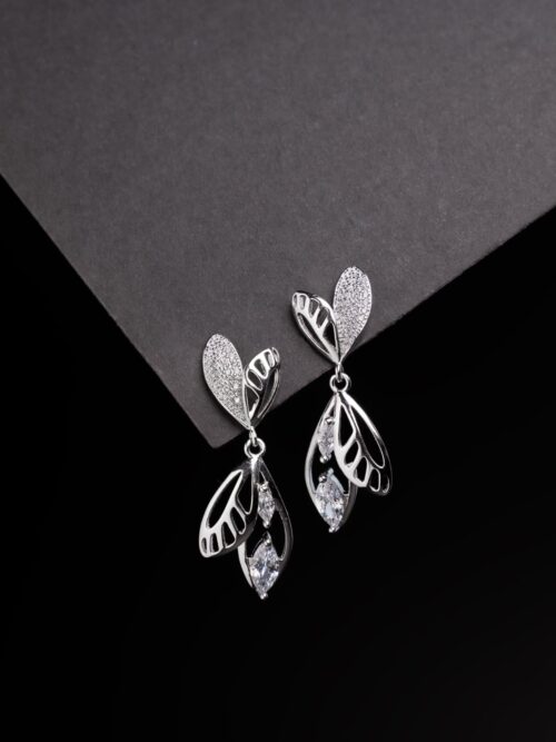 Pure Silver ButterFly Wings Dangle Earring