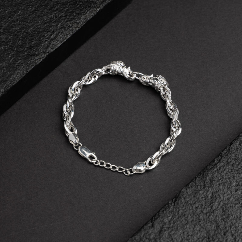 Pure Silver Elephant Bracelet