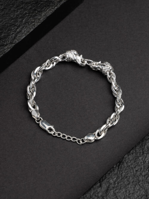 Pure Silver Elephant Bracelet