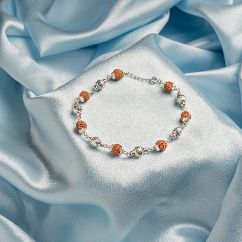 Pure Silver Rudraksha Bead  Bracelet