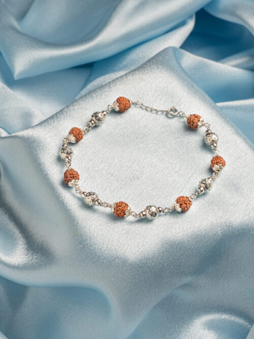 Pure Silver Rudraksha Bead  Bracelet