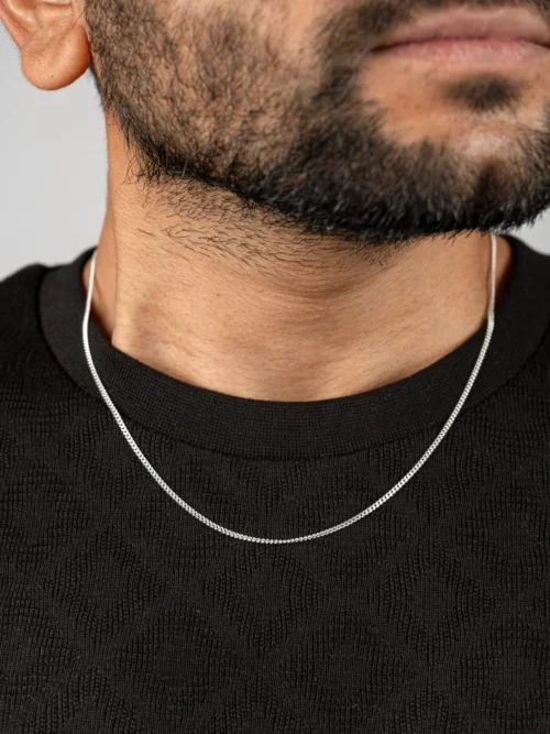 Pure Silver Curb (Karap) Chain