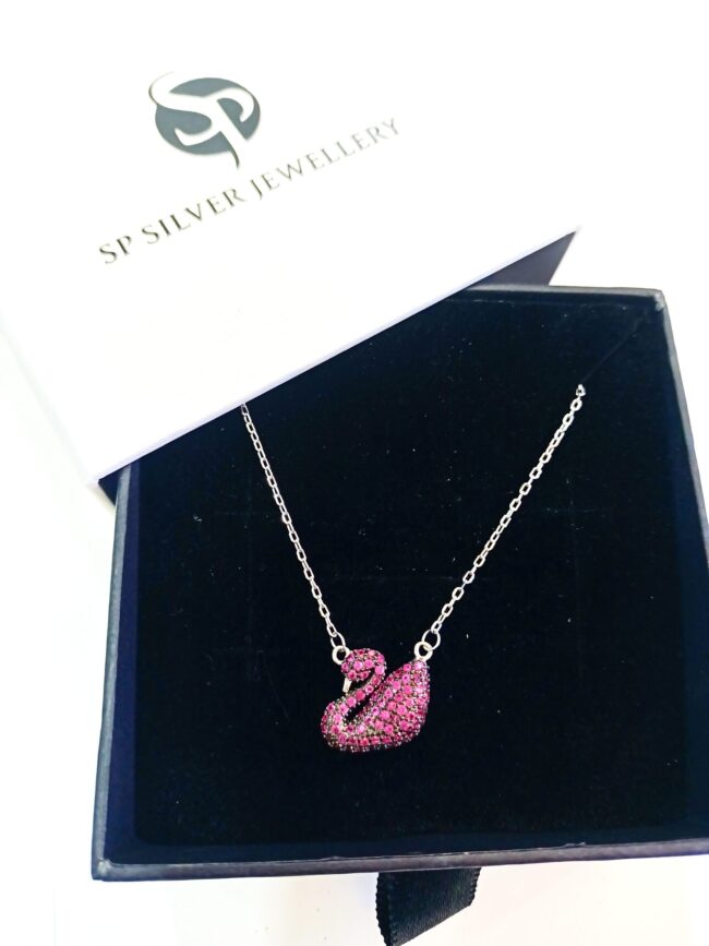 Pure Silver Swan Chain Pendant - Image 2