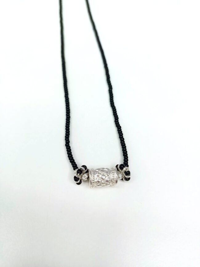 Pure Silver Designer Dumbru Bead Mangalsutra - Image 2