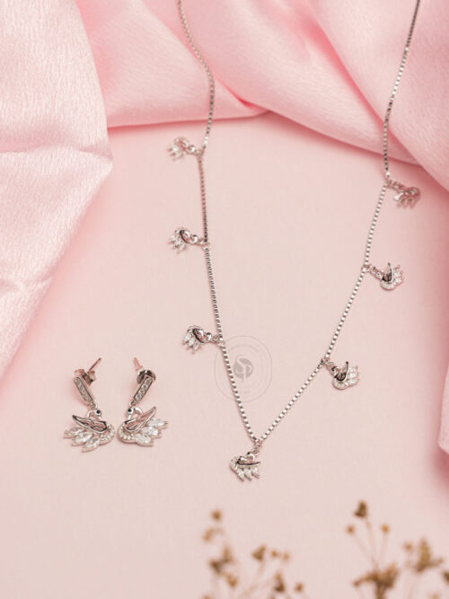 Pure Silver Swarovski Duck Chain
